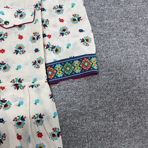 🚩steal authentic Gucci Floral Long Sleeve Dress - Cream and Blue - Picture 5 of 8